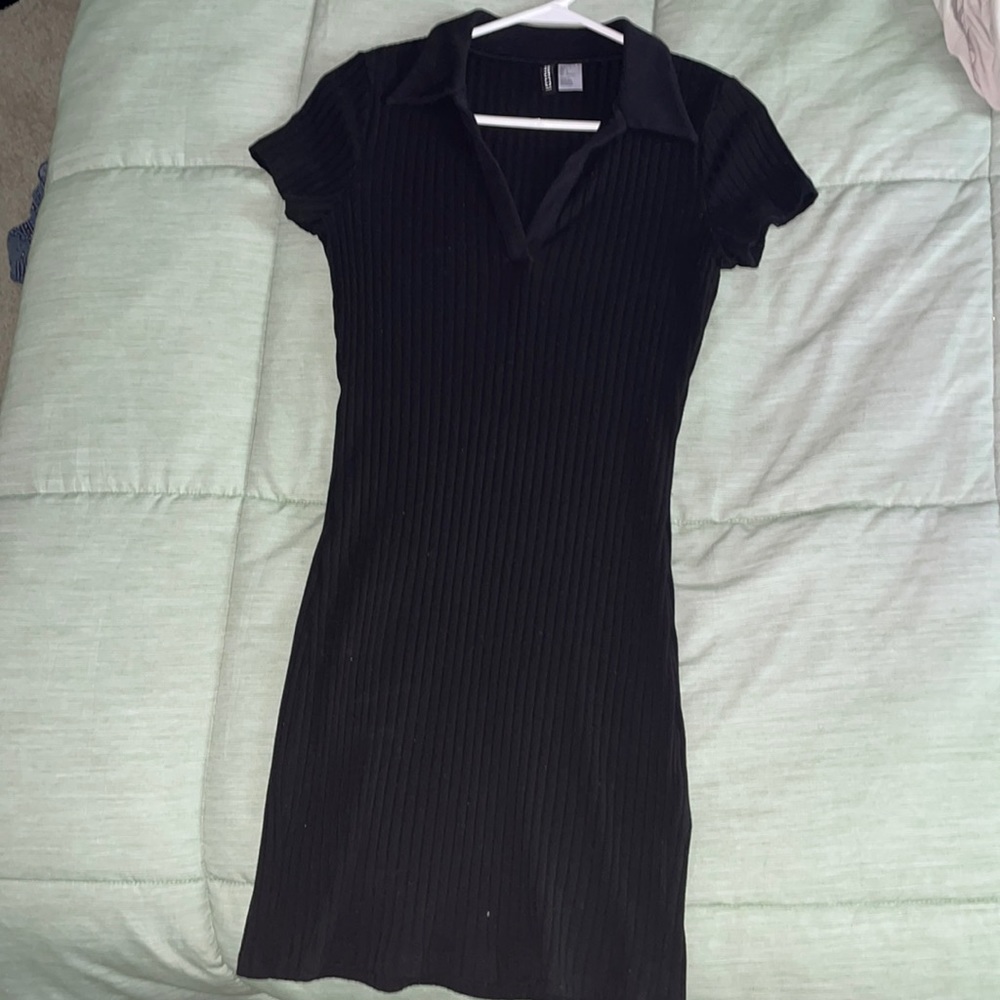 Black collared dress